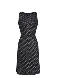 Robe courte à motif au crochet - Noir & Argent