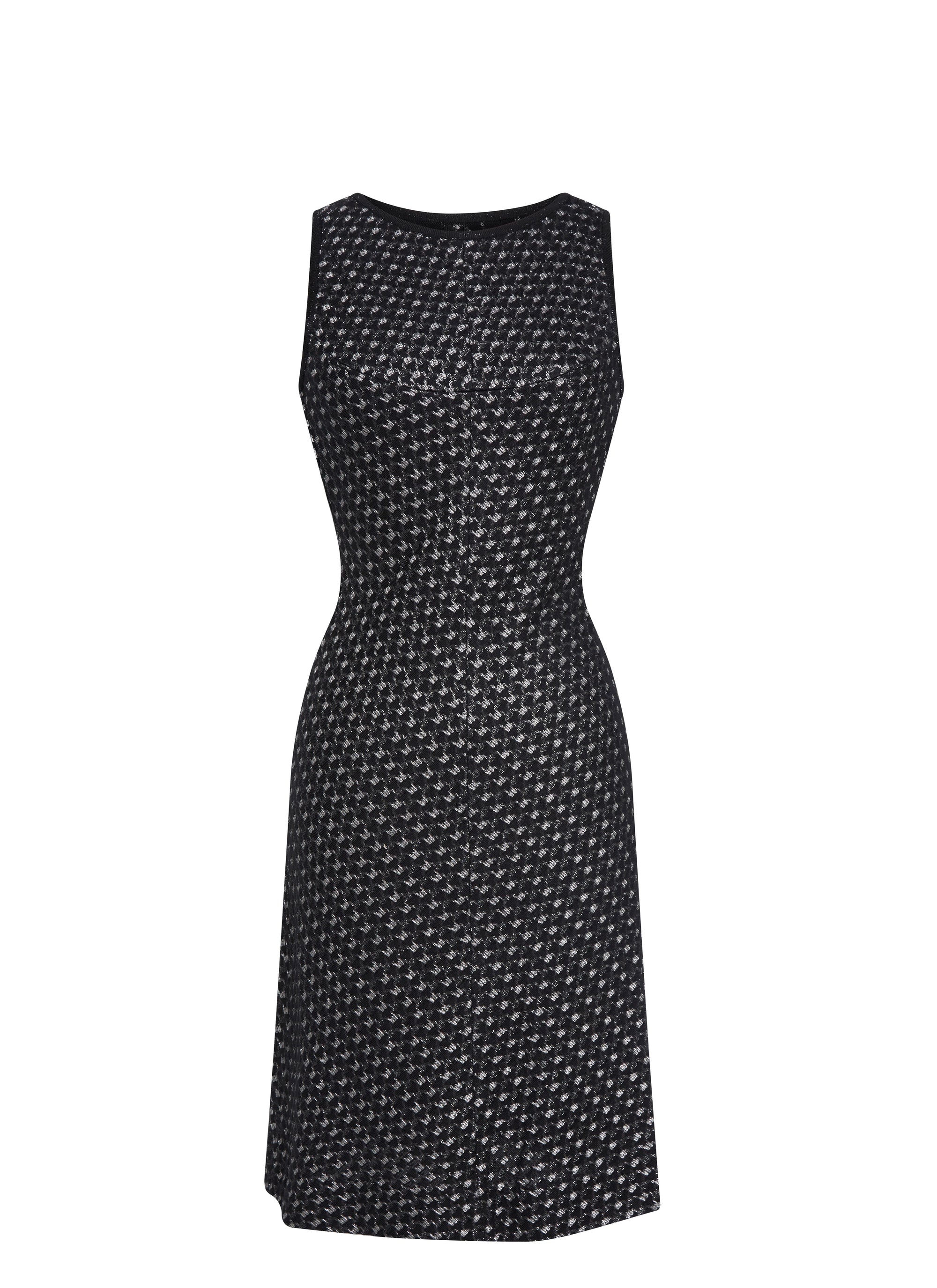 Robe courte à motif au crochet - Noir & Argent