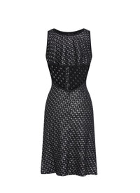 Robe courte à motif au crochet - Noir & Argent