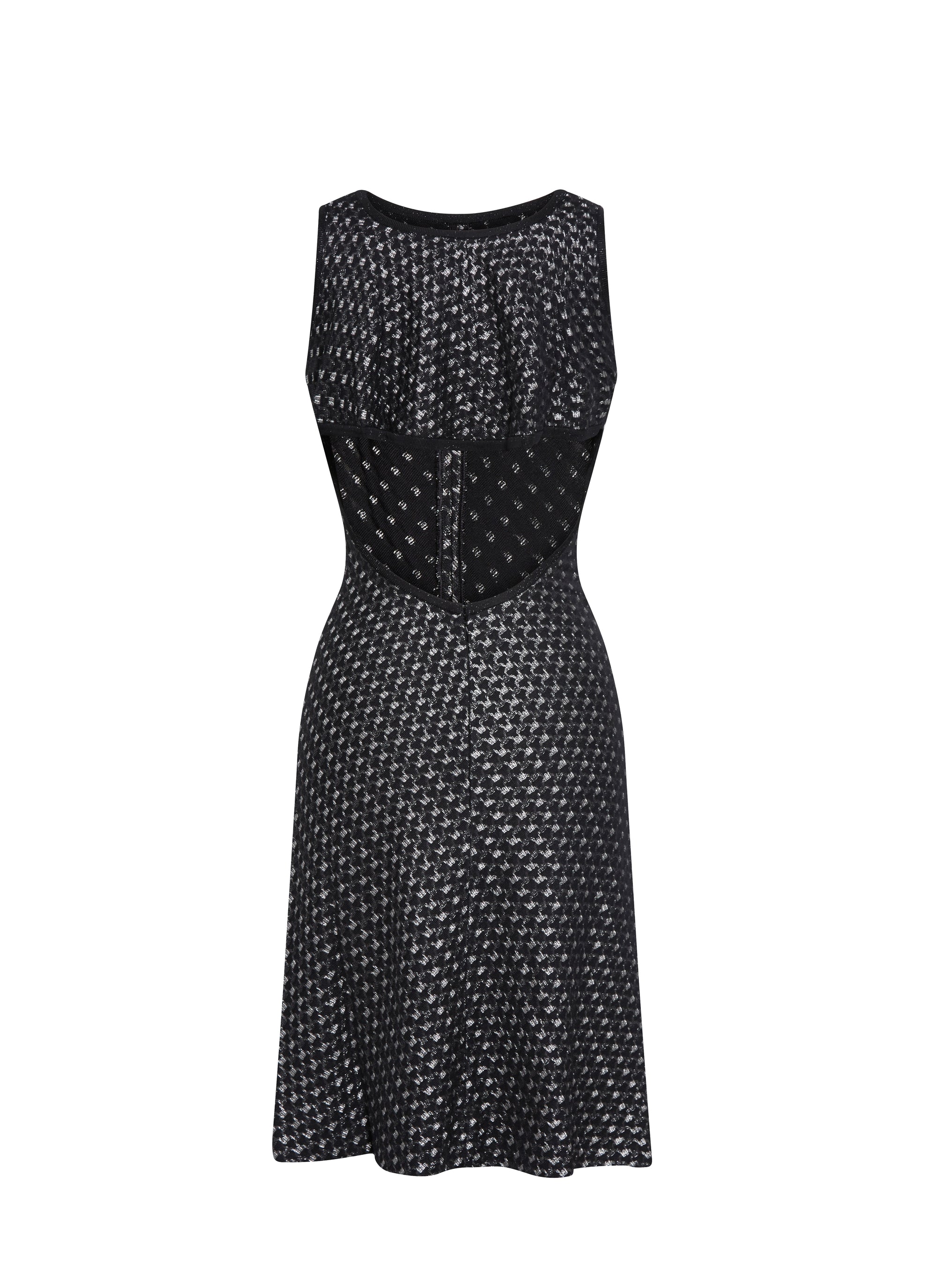 Robe courte à motif au crochet - Noir & Argent