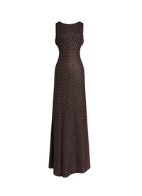 Metallic silk blend maxi dress - Black & Copper