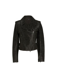 Perfecto Croco en cuir - Noir