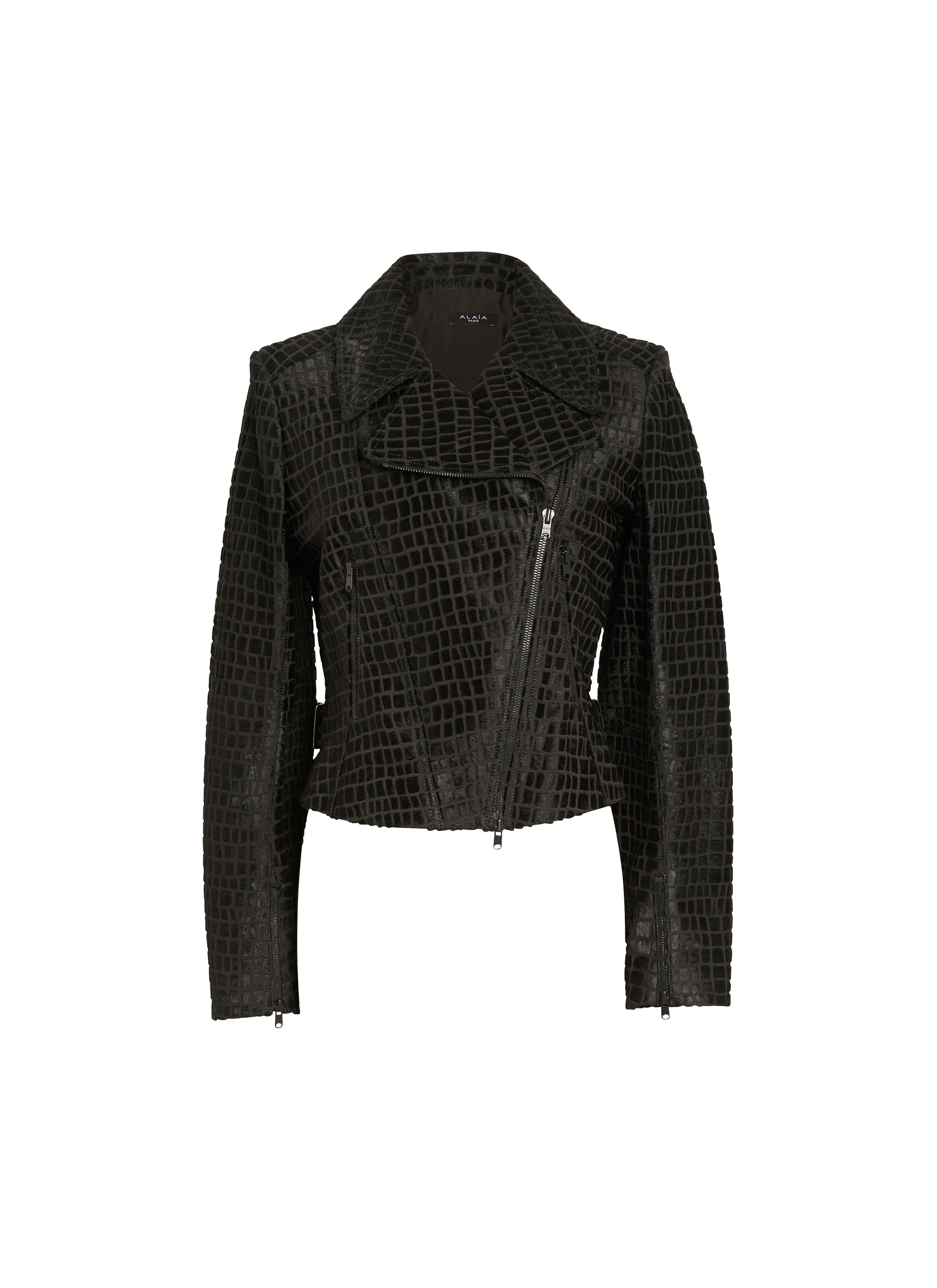 Perfecto Croco en cuir - Noir