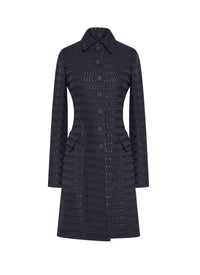 Fitted coat with wool buttons - Night