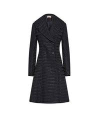 Double breasted coat in wool - Black intense