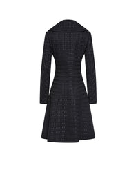 Double breasted coat in wool - Black intense