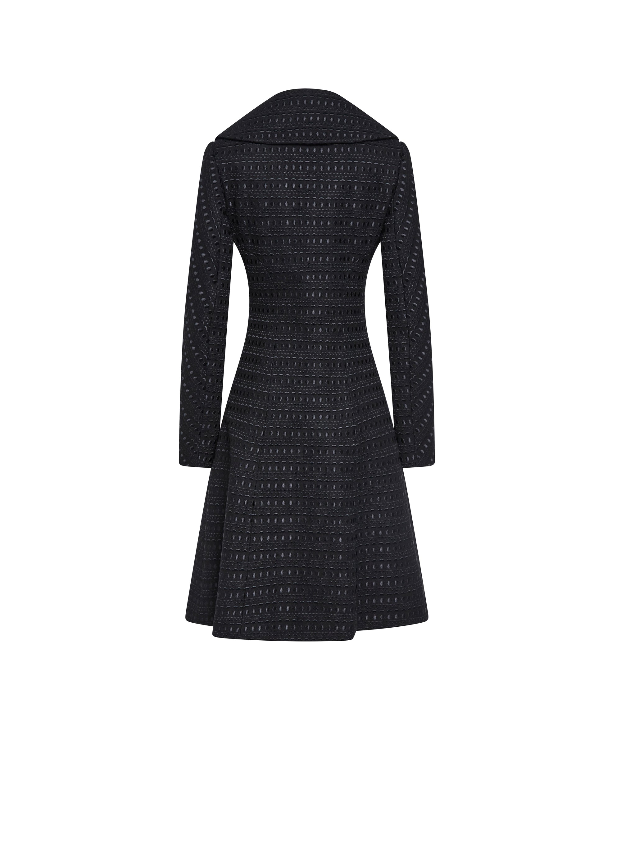 Double breasted coat in wool - Black intense