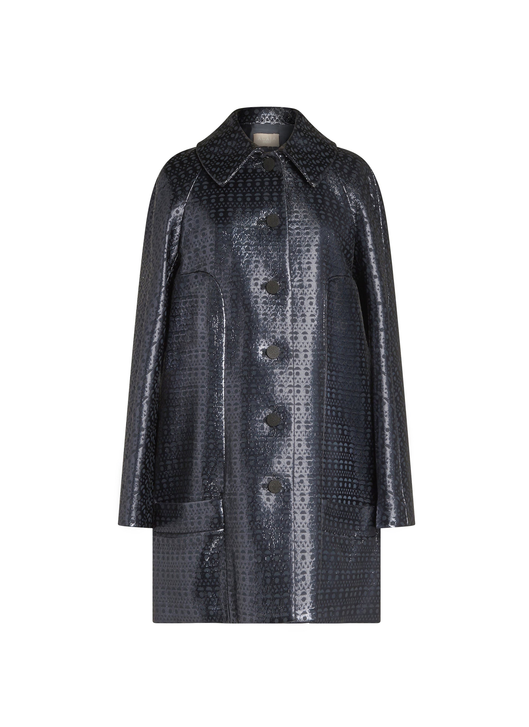 Button-down coat with shirt collar in wool - Multicolor