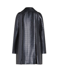 Button-down coat with shirt collar in wool - Multicolor