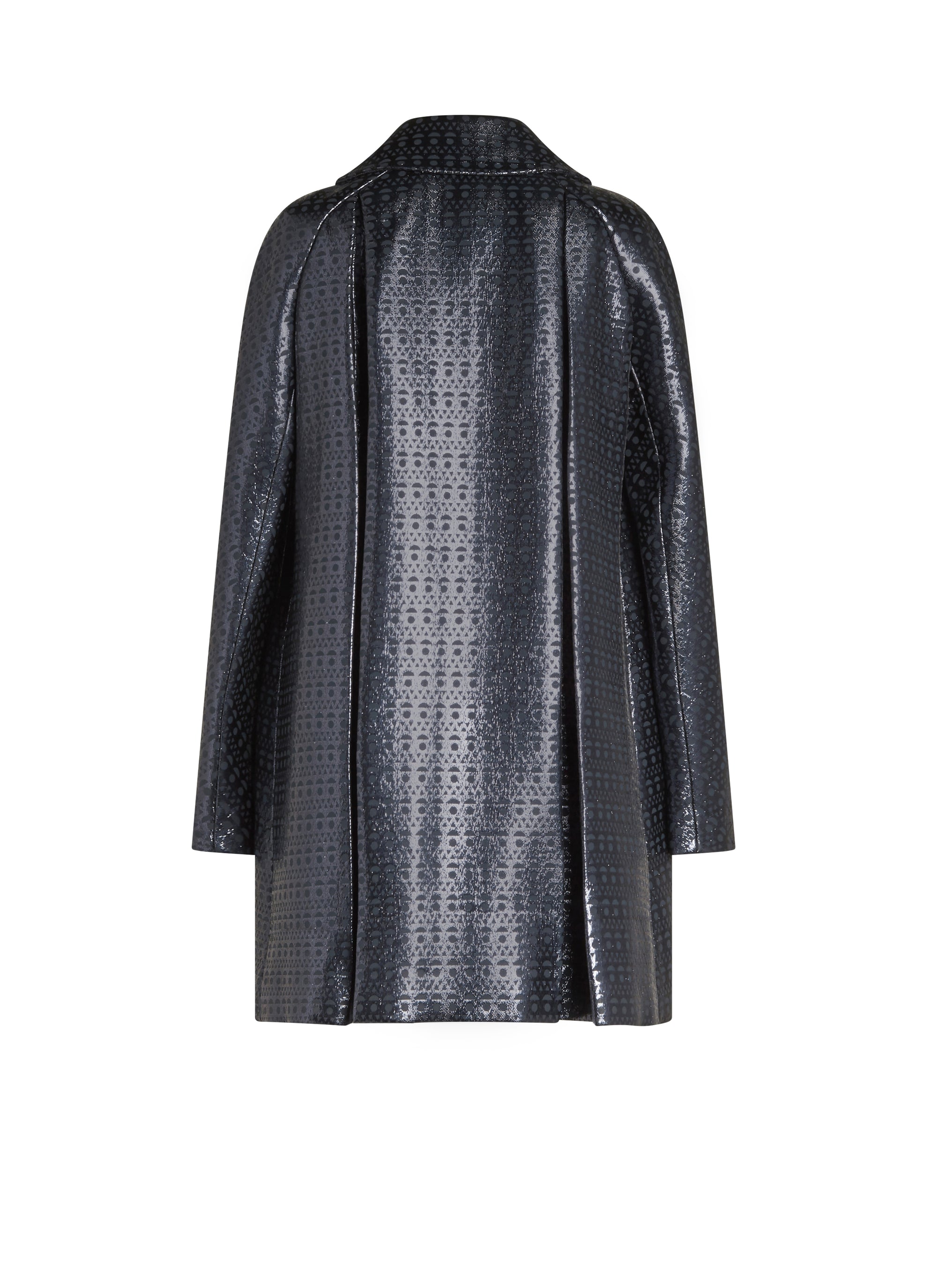 Button-down coat with shirt collar in wool - Multicolor
