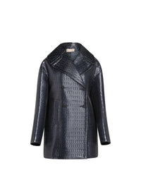 Coat in vienne wool jacquard - Multicolor