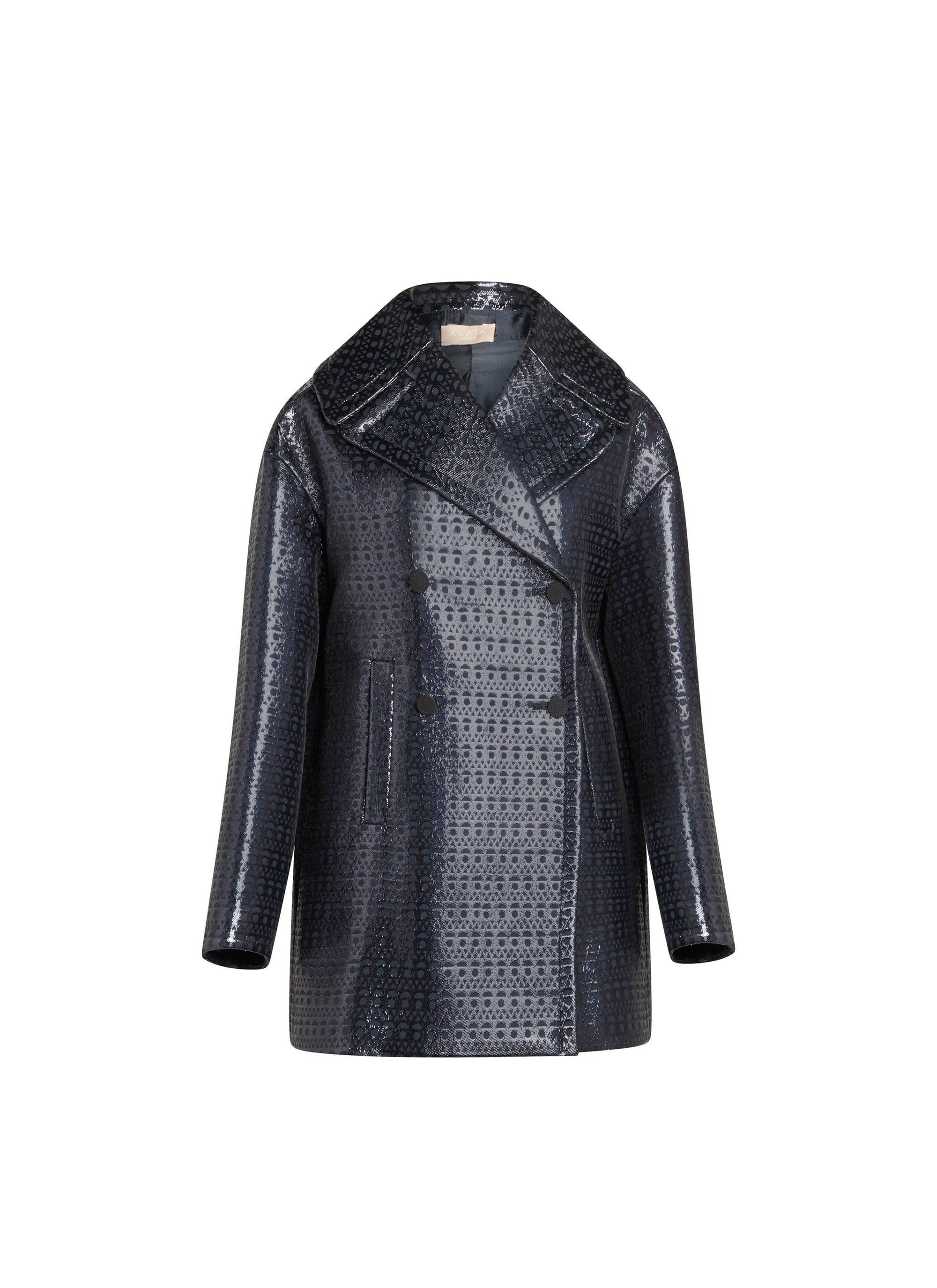 Coat in vienne wool jacquard - Multicolor