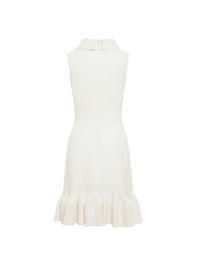 Robe col roulé sans manches en laine - Blanc
