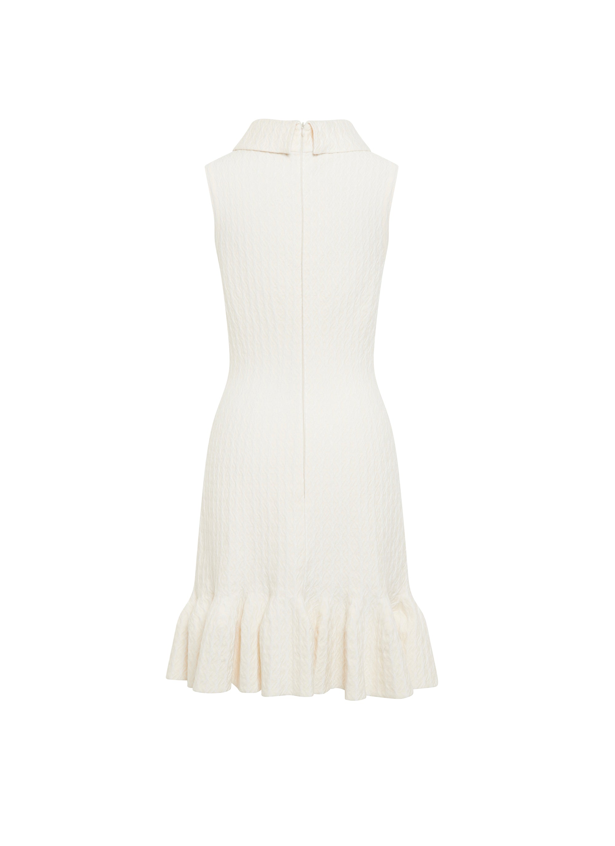 Robe col roulé sans manches en laine - Blanc