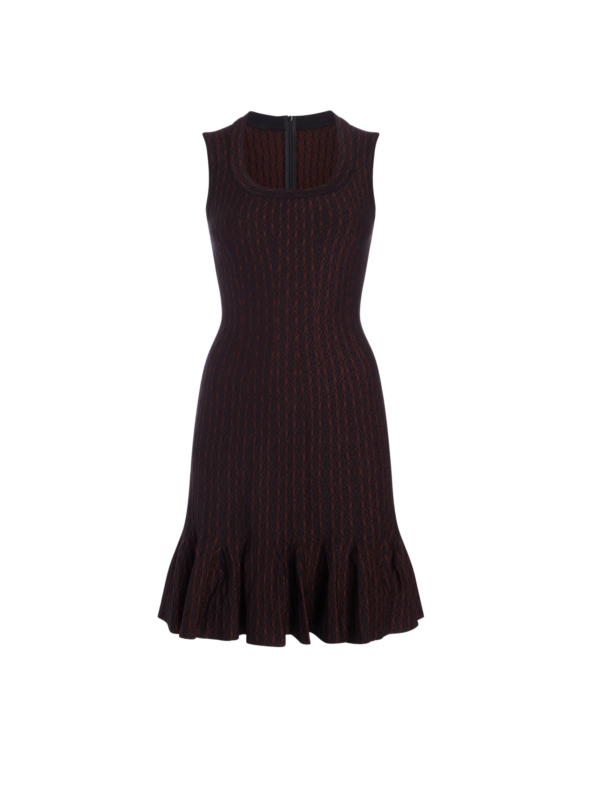 Sleeveless wool dress Segovie - Black & Cherry