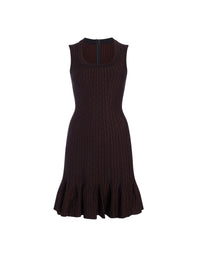 Sleeveless wool Segovie dress - Black & Cherry