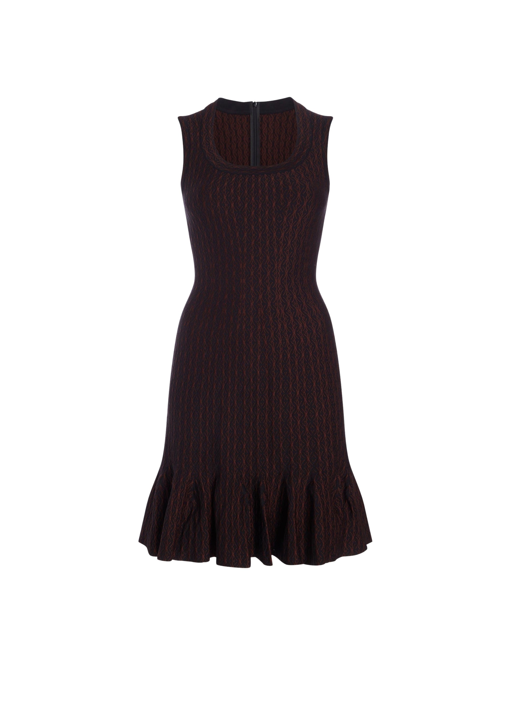 Sleeveless wool Segovie dress - Black & Cherry