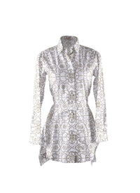 Chemise longue basque - Blanc & Mousse