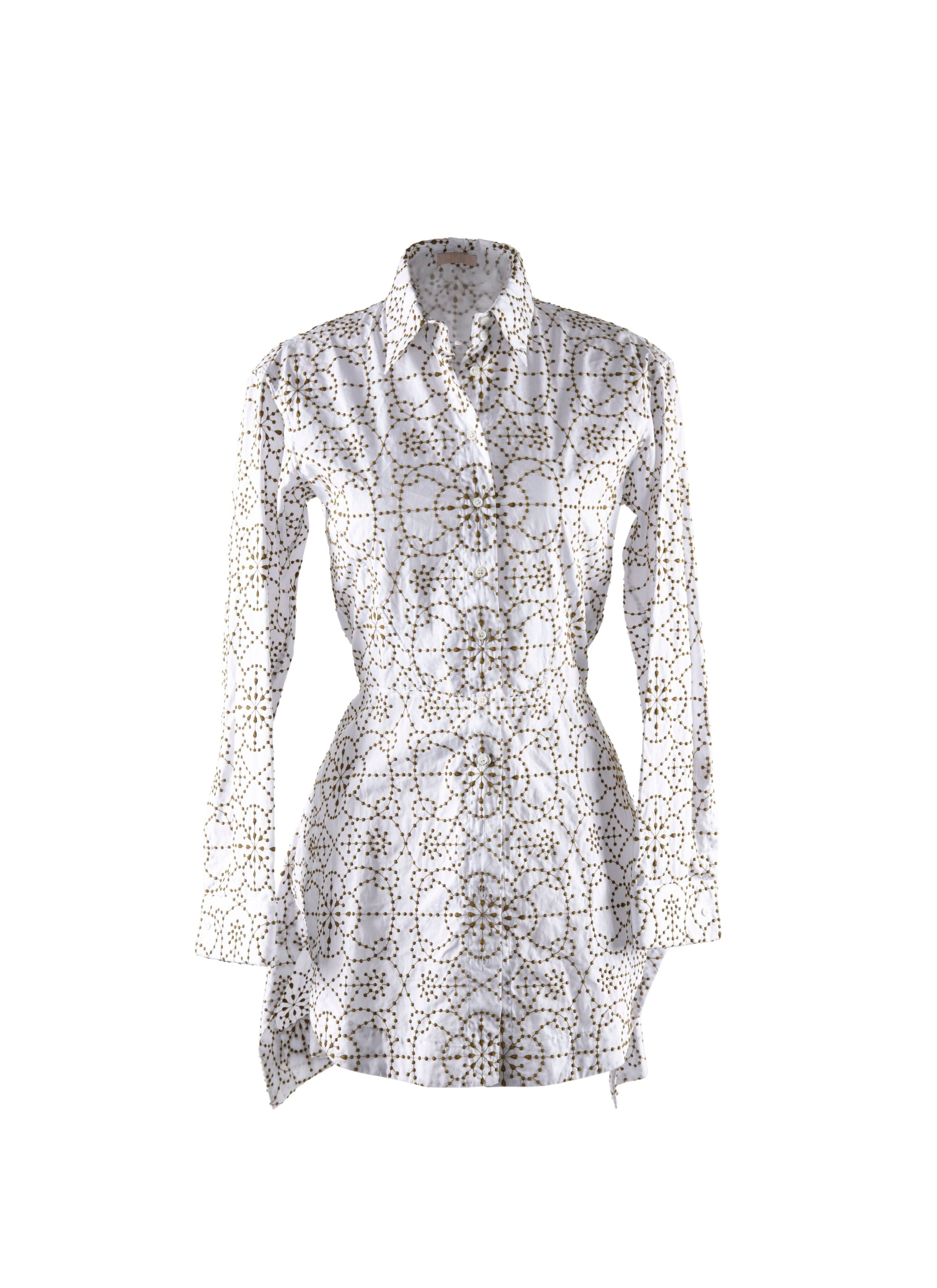 Chemise longue basque - Blanc & Mousse