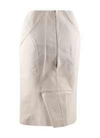 Honeycomb pencil skirt with stitching details - Pearl
