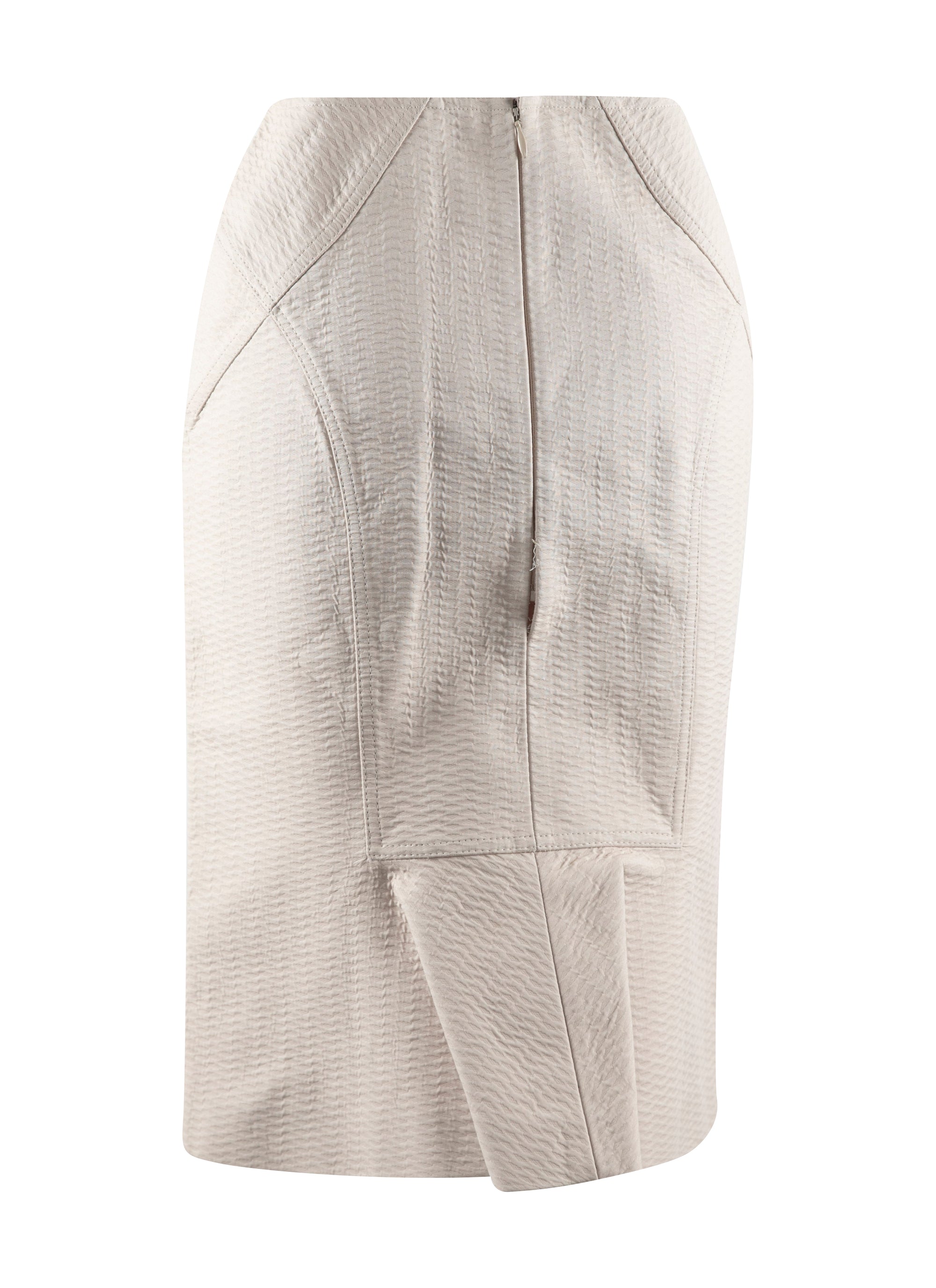 Honeycomb pencil skirt with stitching details - Pearl