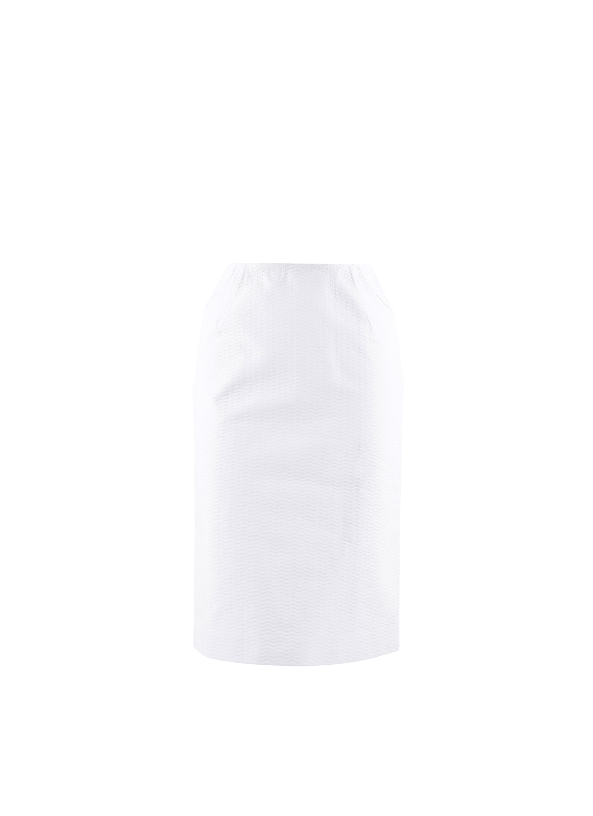 Honeycomb pencil skirt with stitching details - Pearl