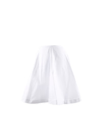 Jupe courte évasée unie avec détails - Blanc