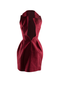 Robe courte zippée à col et sans manches - Framboise