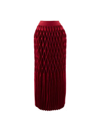 Long knitted skirt with elastic waistband - Lacquer