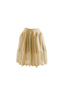 Pleated mini skirt with sheer hem - Cider