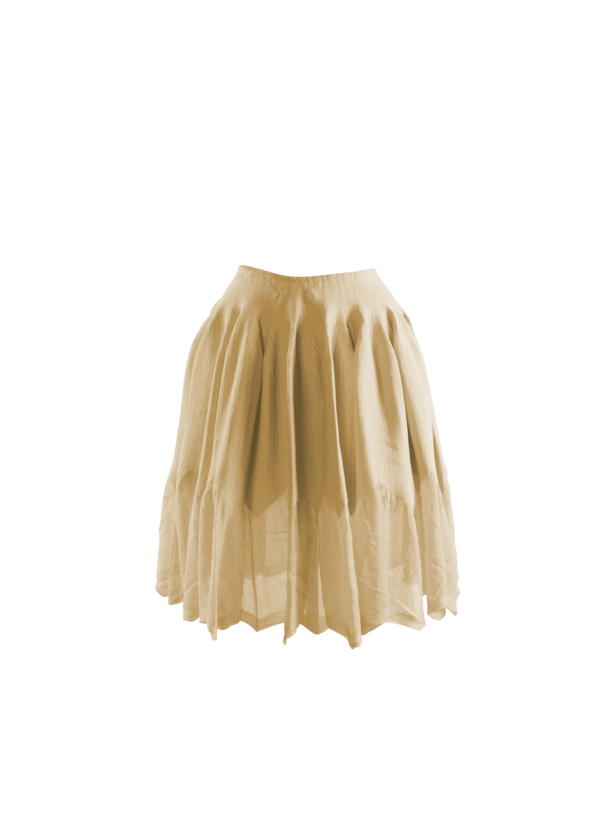 Pleated mini skirt with sheer hem - Cider