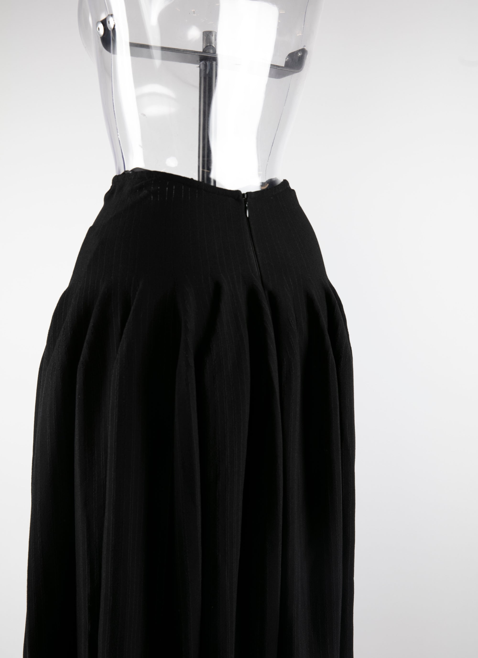 Long skirt in ribbed knit - Black intense