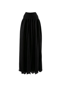Long skirt in ribbed knit - Black intense