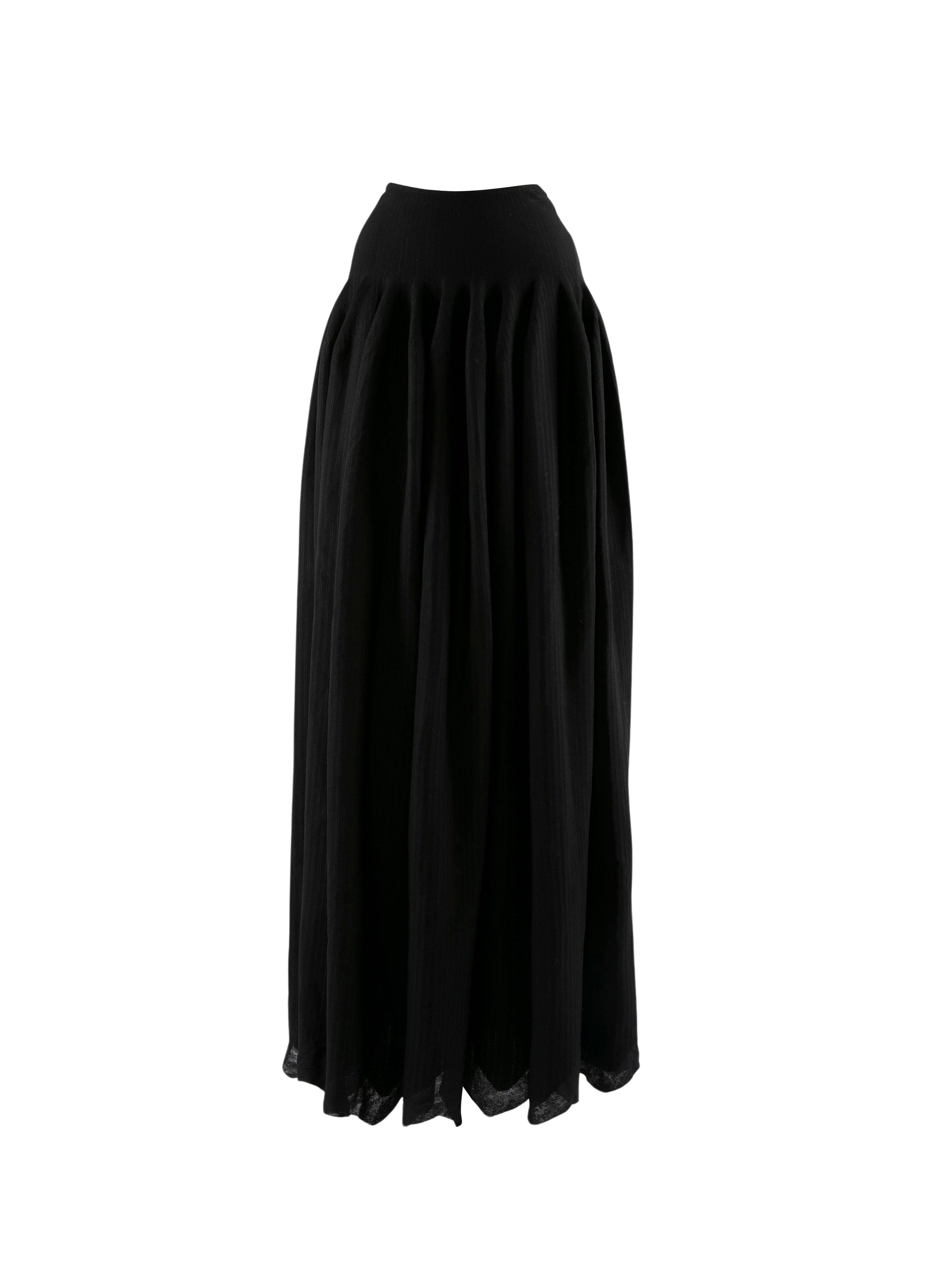 Long skirt in ribbed knit - Black intense