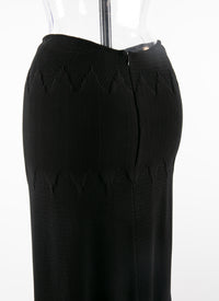 Long skirt with pleated detail - Black intense