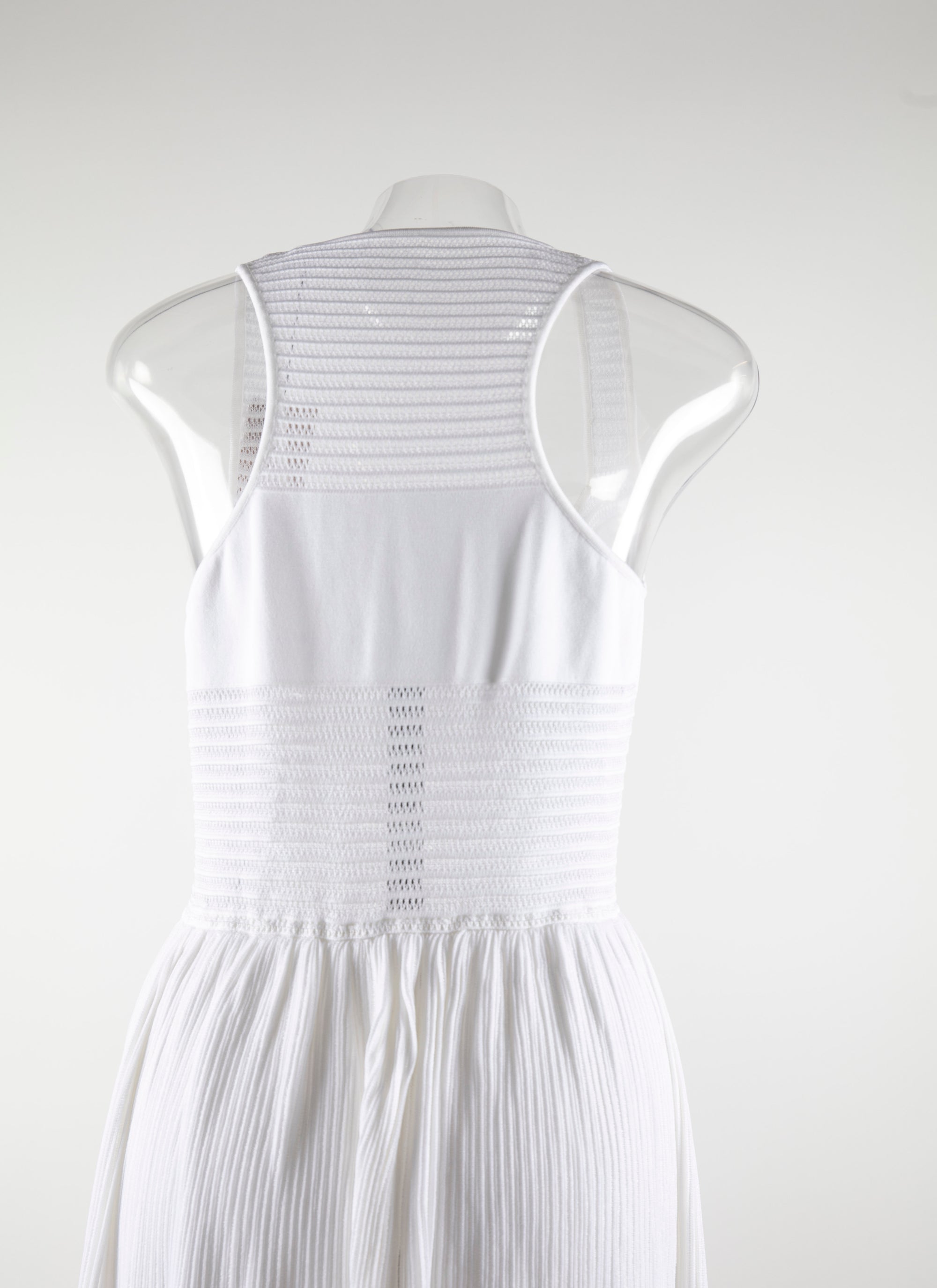 Robe longue évasée sans manches dos nageur - Blanc