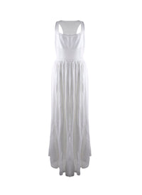 Robe longue évasée sans manches dos nageur - Blanc