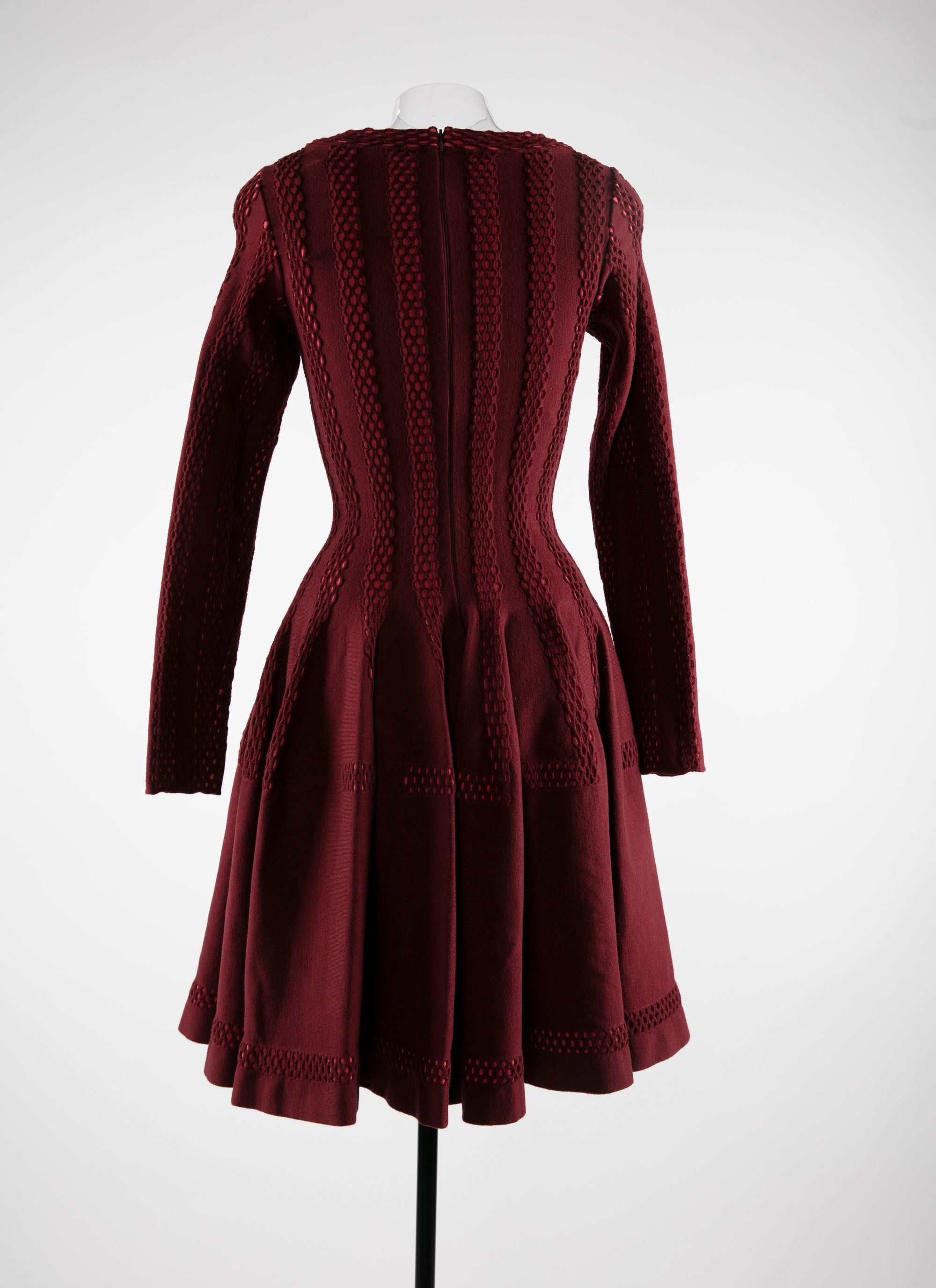 Robe à manches longues en laine - Rubis