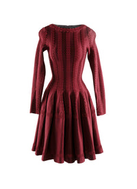 Robe à manches longues en laine - Rubis