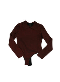 Fitted top with three-quarter length sleeves - Red