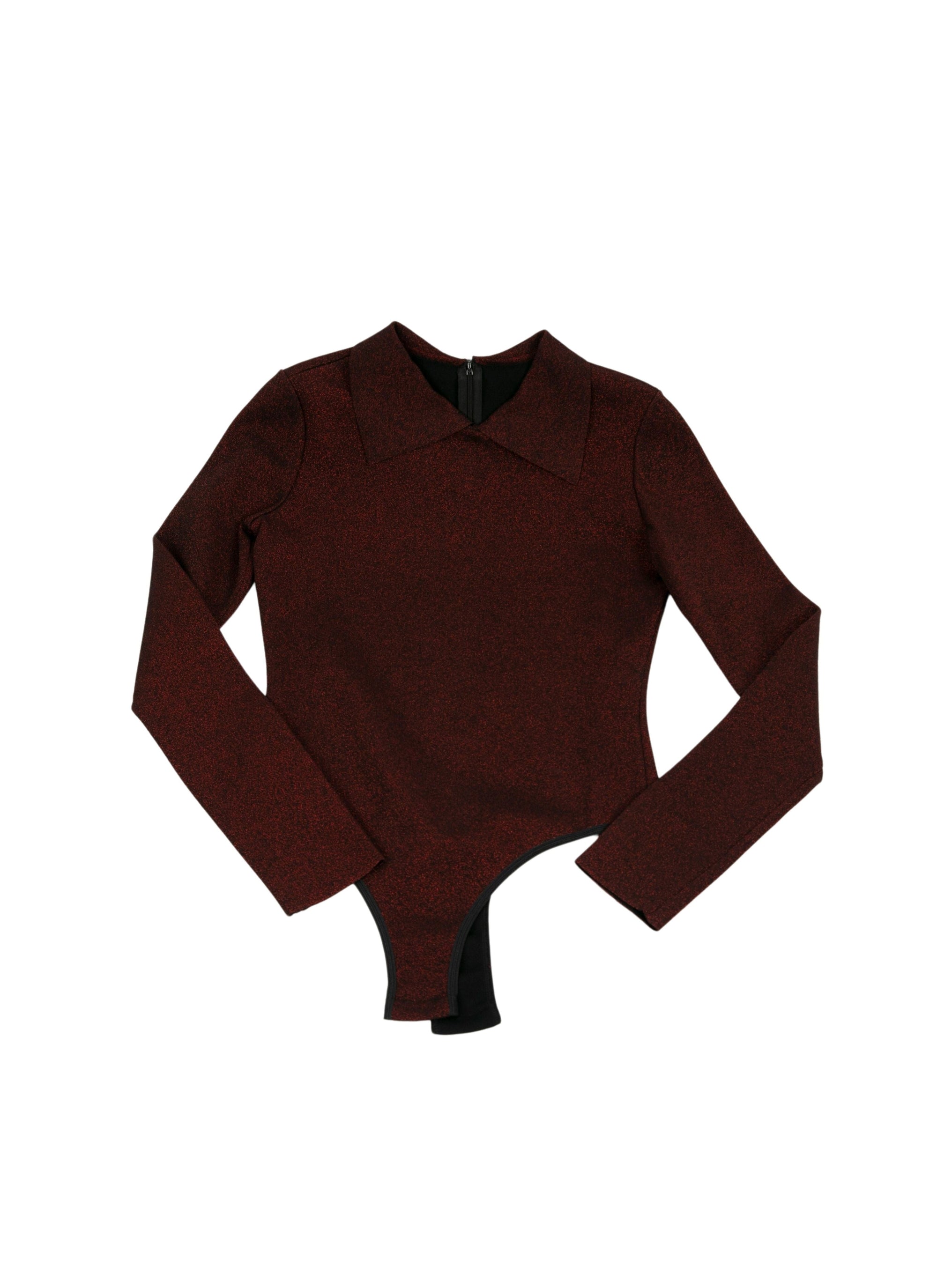Fitted top with three-quarter length sleeves - Red
