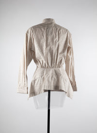 Chemise basque à manches longues - Perle
