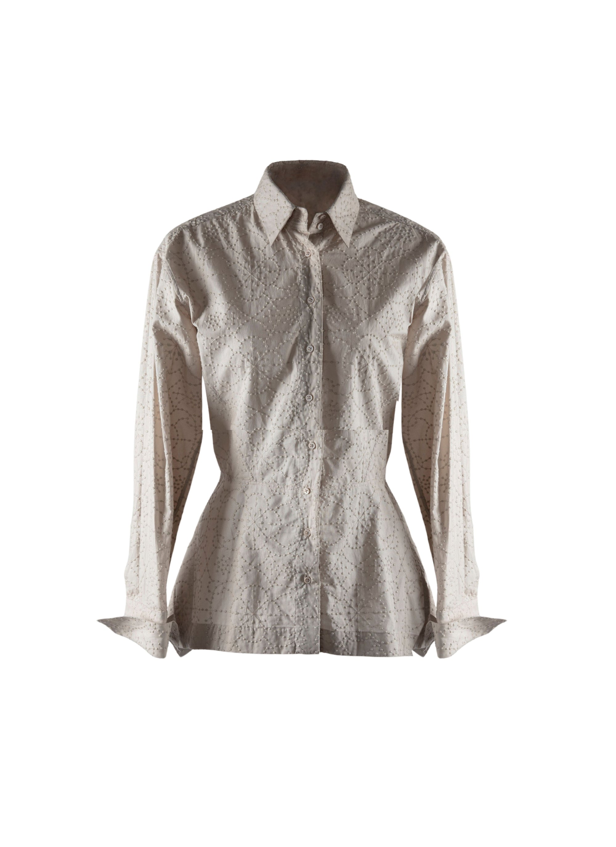 Chemise basque à manches longues - Perle
