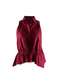 Chemise sans manches à cordon de serrage - Rouge brun