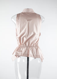 Sleeveless drawstring shirt - Flesh