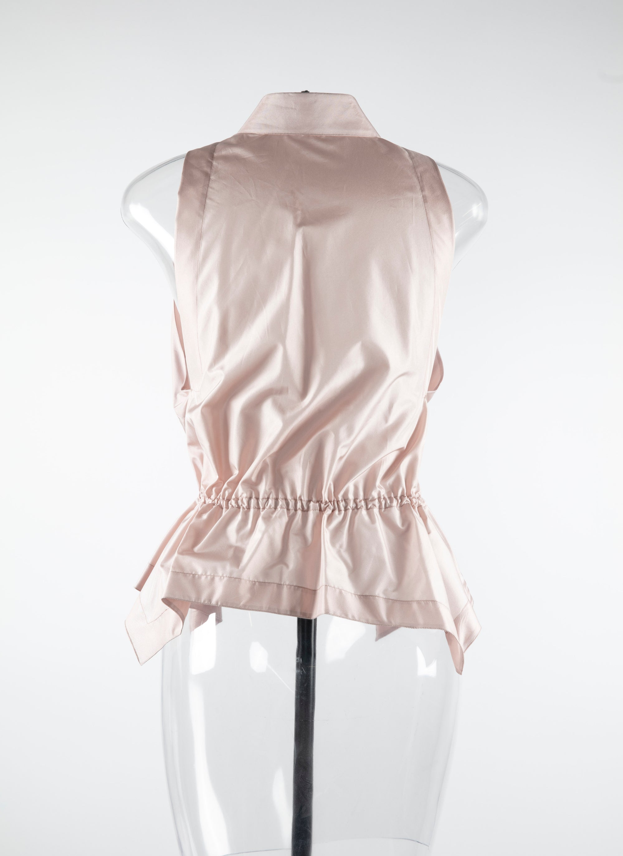 Sleeveless drawstring shirt - Flesh