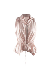 Sleeveless drawstring shirt - Flesh