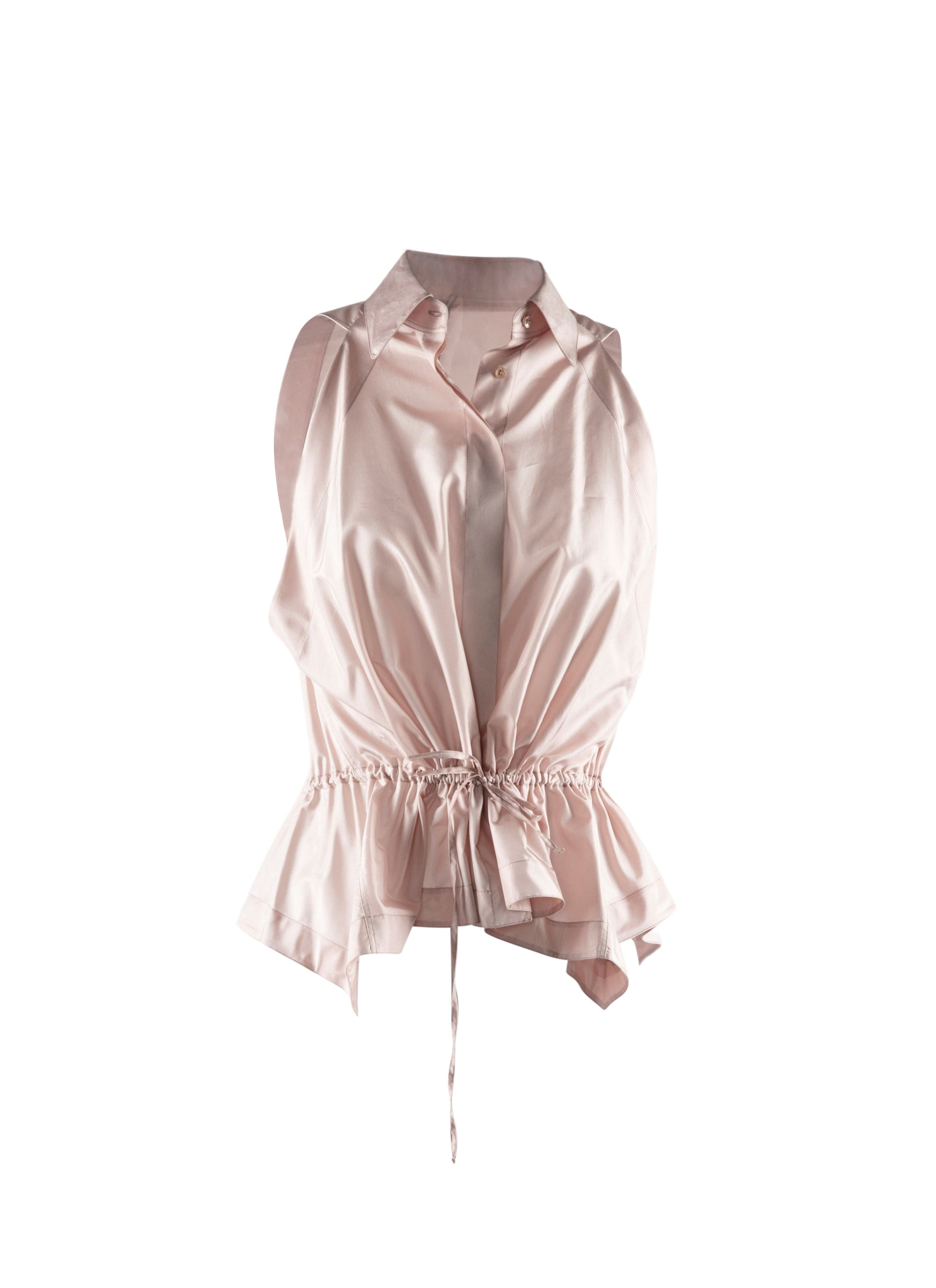 Sleeveless drawstring shirt - Flesh