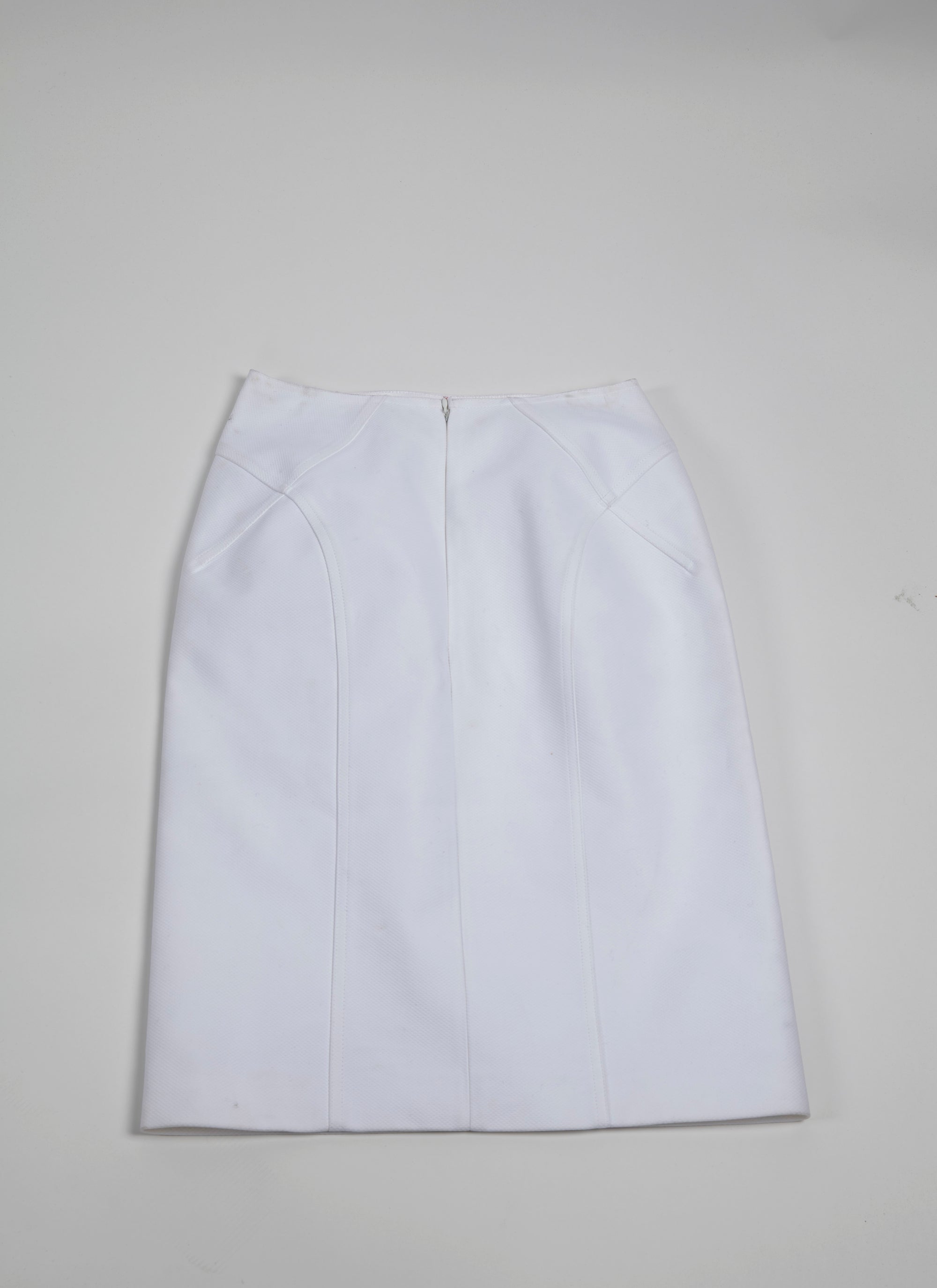 Jupe crayon courte avec détail couture - Blanc