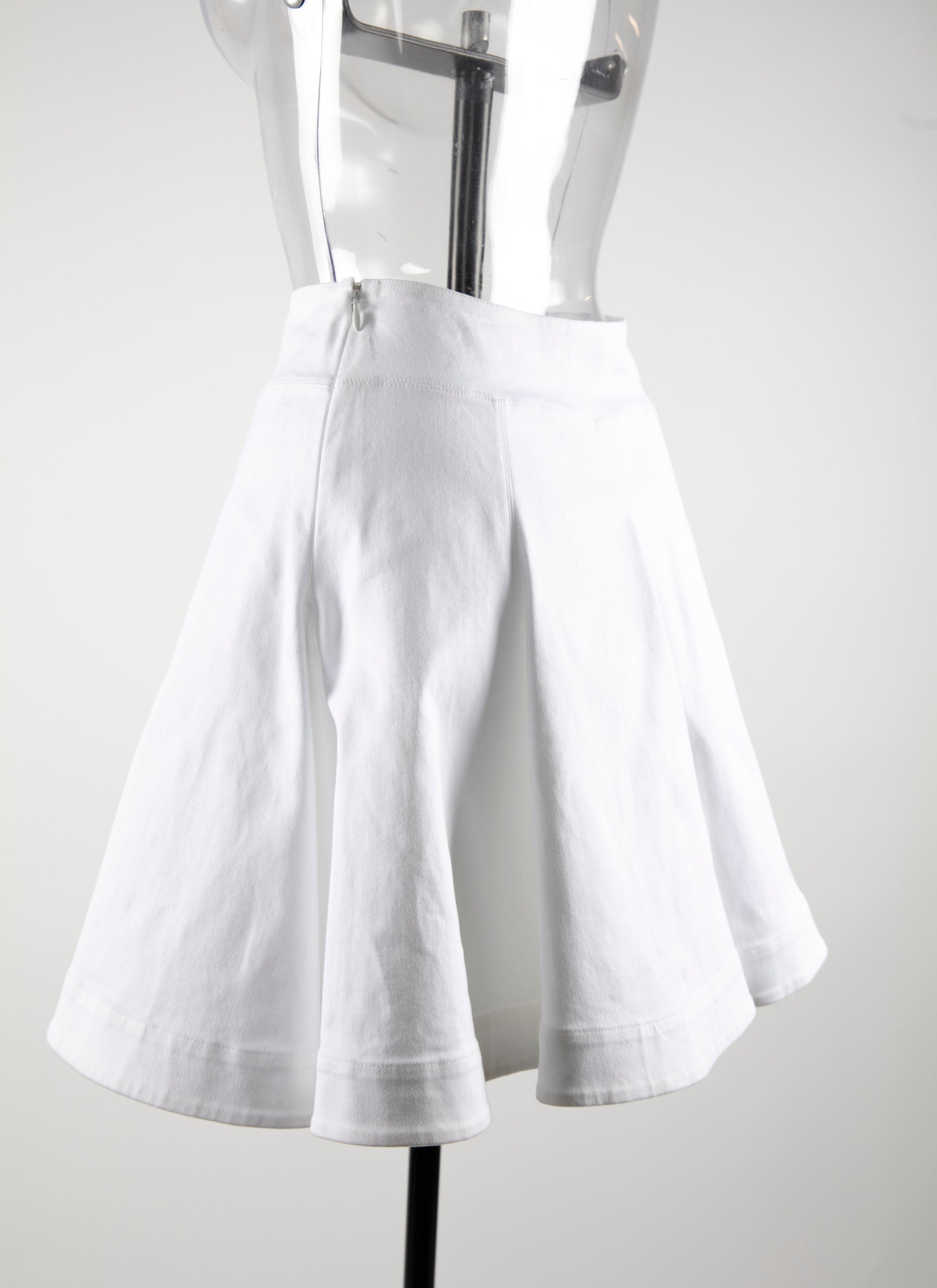 Short plain skater skirt - Intense White